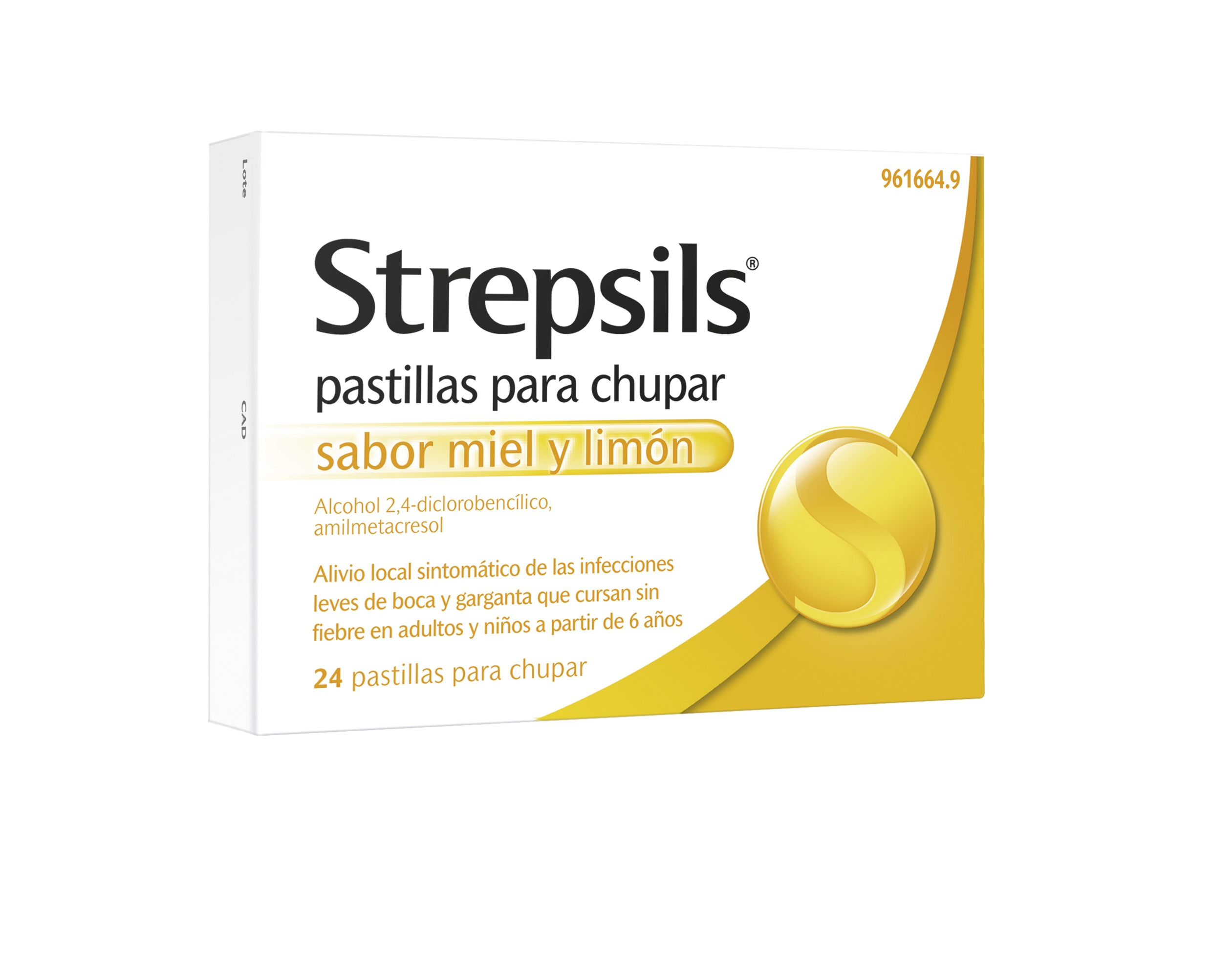 STREPSILS PASTILLAS PARA CHUPAR SABOR MIEL Y LIMÓN, 24 PASTILLAS