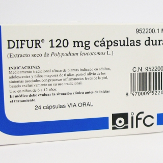 DIFUR 120 mg CAPSULAS DURAS , 24 cápsulas