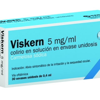 VISKERN 5 MG/ML COLIRIO EN SOLUCION EN ENVASE UNIDOSIS , 30 envases unidosis de 0,4 ml