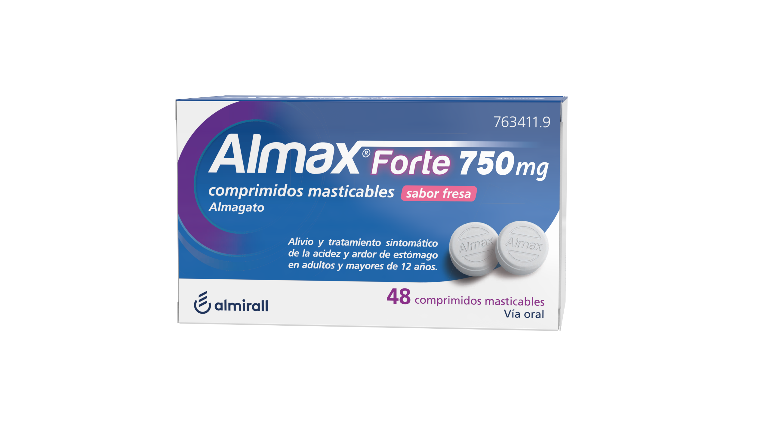 ALMAX FORTE 750 MG COMPRIMIDOS MASTICABLES SABOR FRESA, 48 COMPRIMIDOS ...