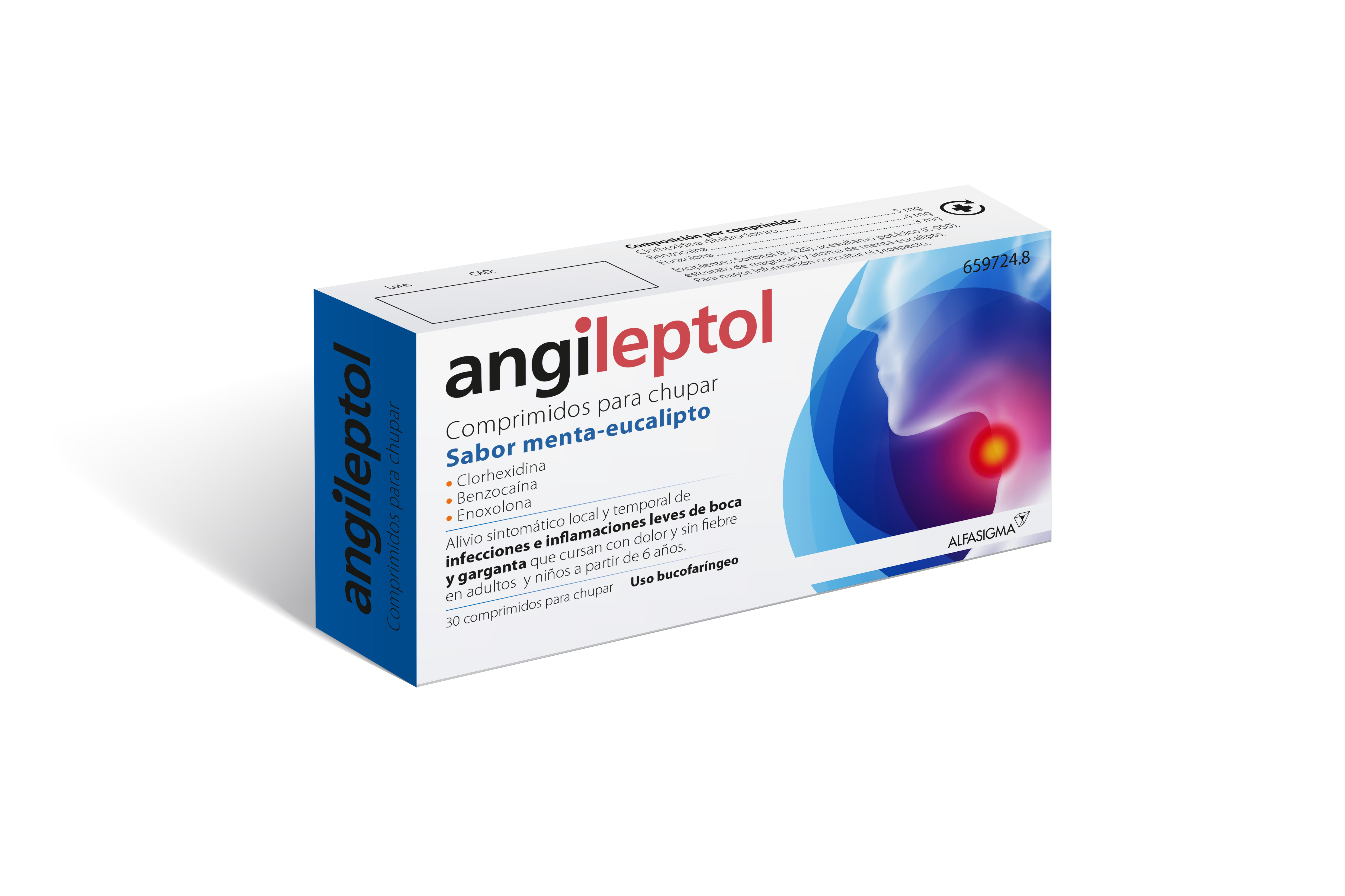 ANGILEPTOL (30 COMPRIMIDOS PARA CHUPAR MENTA-EUCALIPTO)