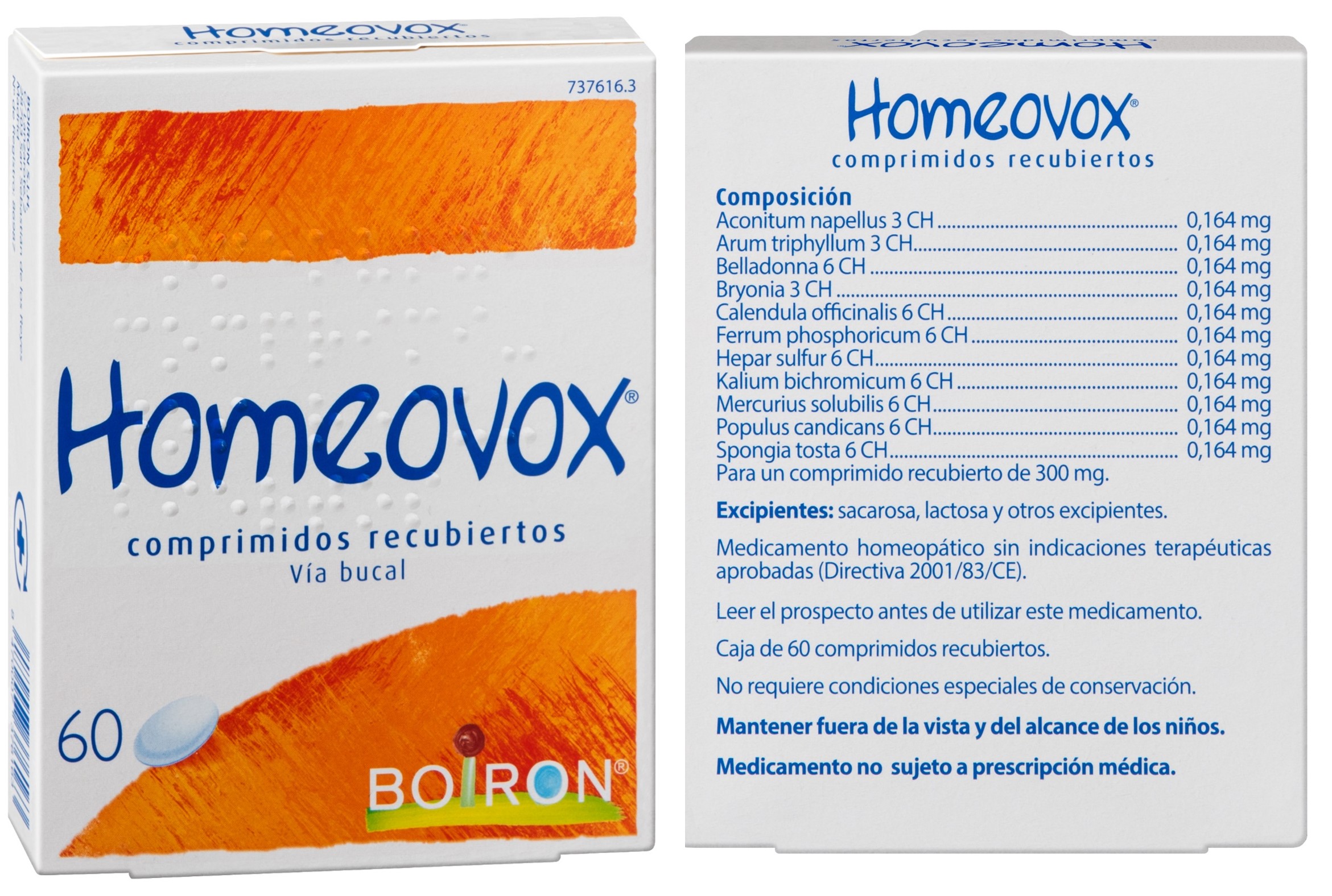 HOMEOVOX COMPRIMIDOS RECUBIERTOS