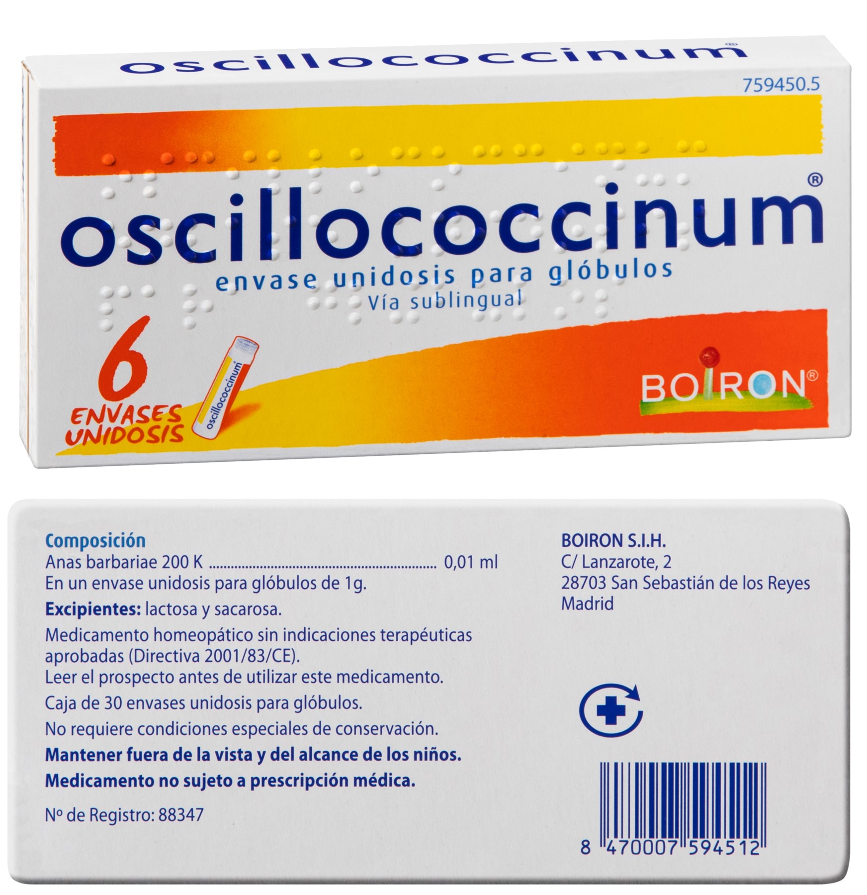 OSCILLOCOCCINUM 6 UNIDOSIS