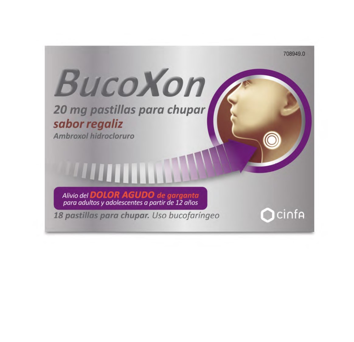 BUCOXON 20 MG PASTILLAS PARA CHUPAR SABOR REGALIZ ,18 pastillas