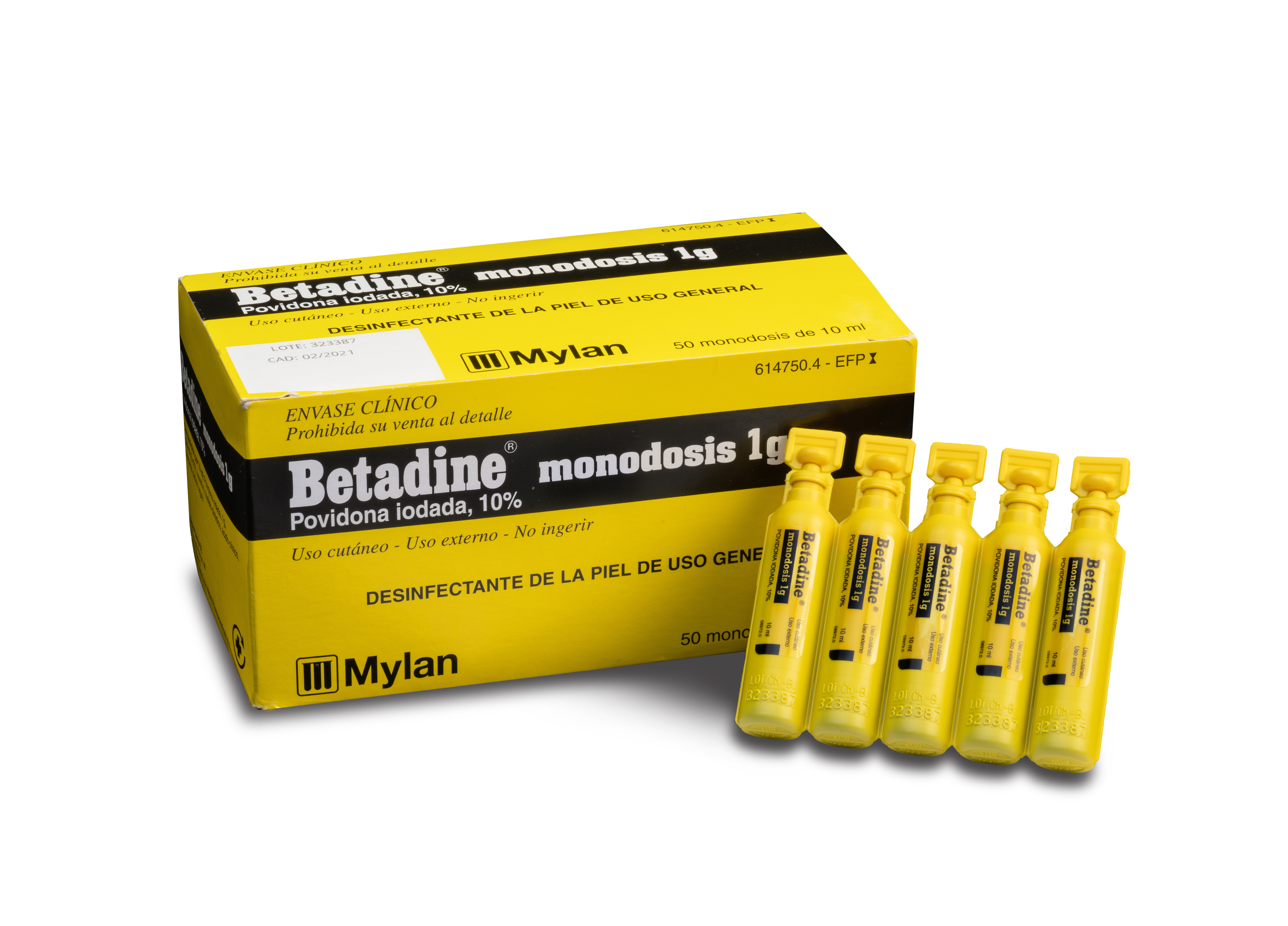 BETADINE UNIDOSIS 1.000 MG SOLUCIÓN CUTÁNEA, 50 envases unidosis