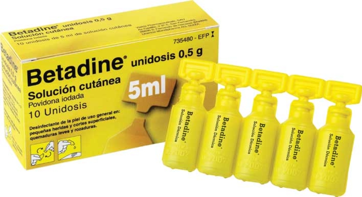 BETADINE UNIDOSIS 0,5 G SOLUCIÓN CUTÁNEA 5 ML