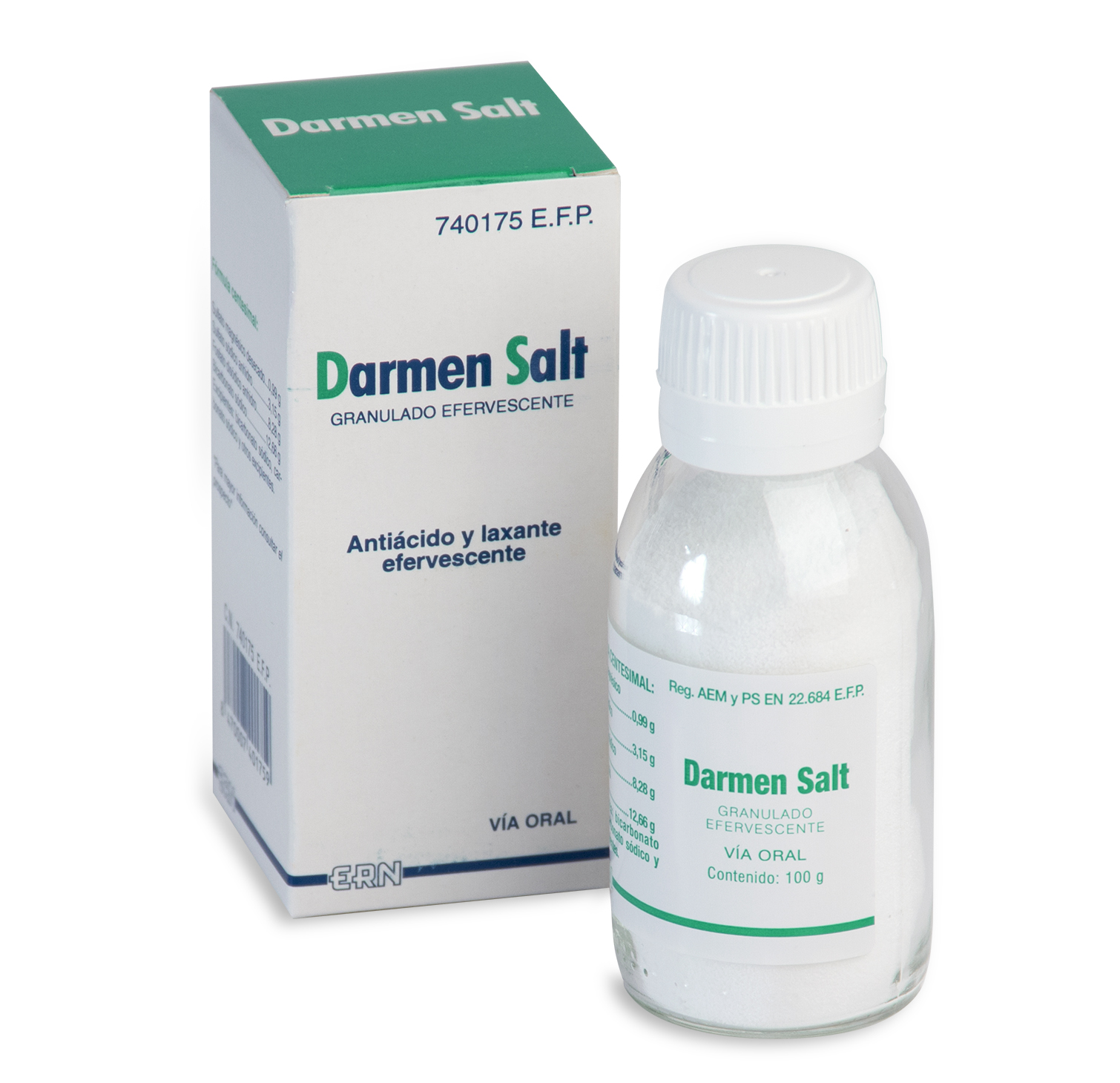 DARMEN SALT GRANULADO EFERVESCENTE, 1 frasco de 100 g