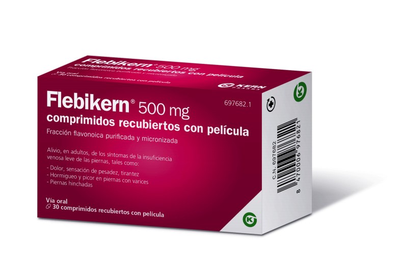 FLEBIKERN 500 mg comprimidos recubiertos con película, 30 comprimidos