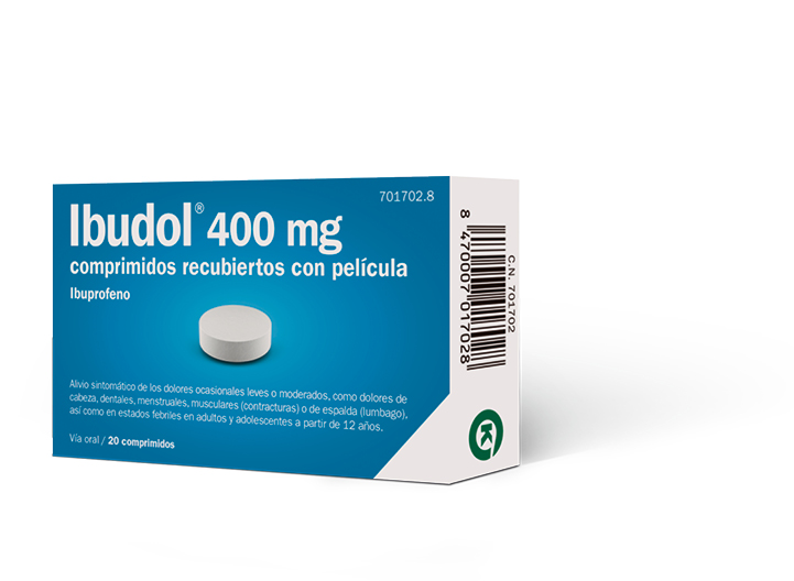 IBUDOL 400 MG COMPRIMIDOS RECUBIERTOS CON PELICULA EFG , 20 comprimidos