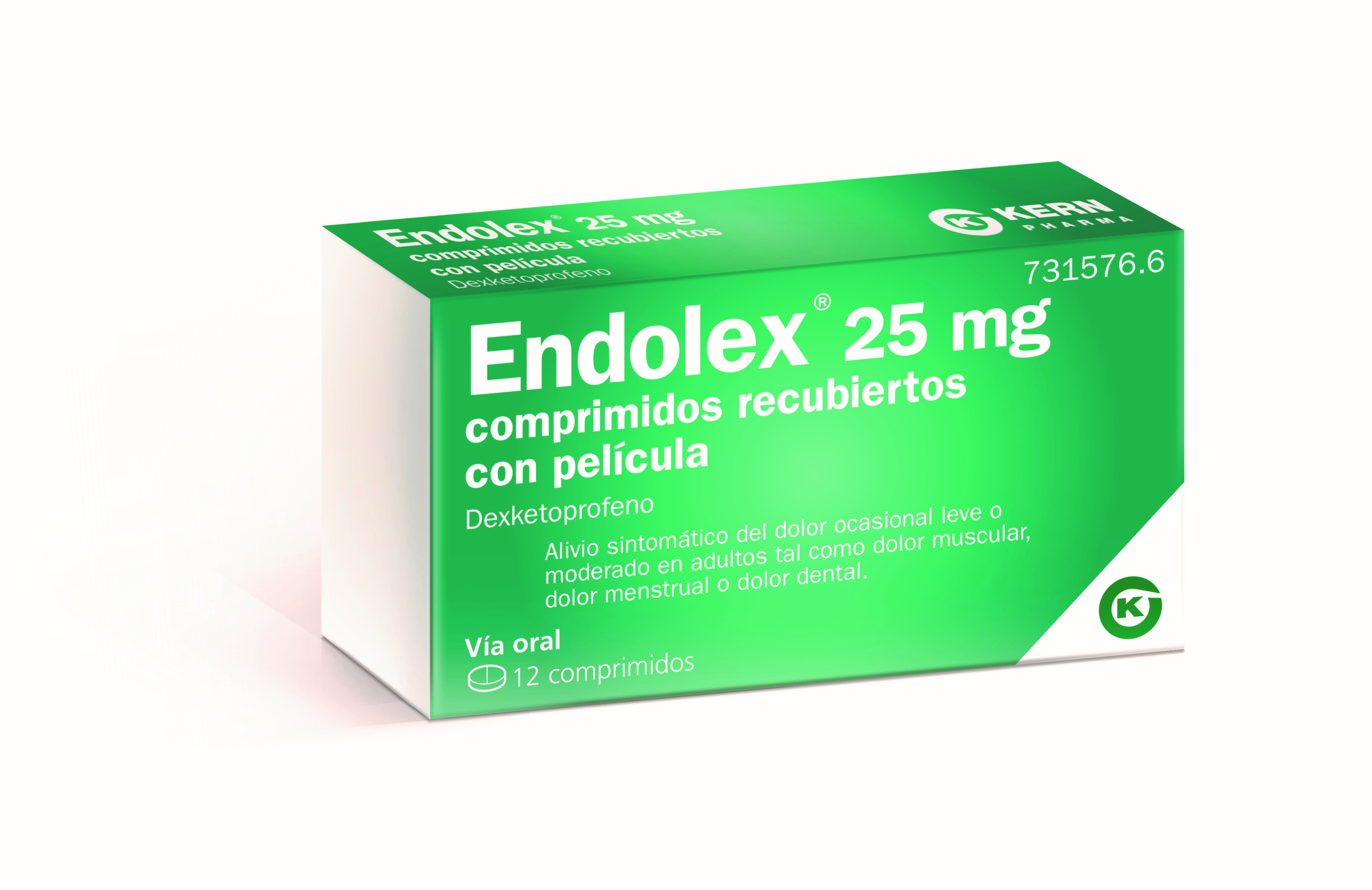 ENDOLEX 25 mg comprimidos recubiertos con película, 12 comprimidos