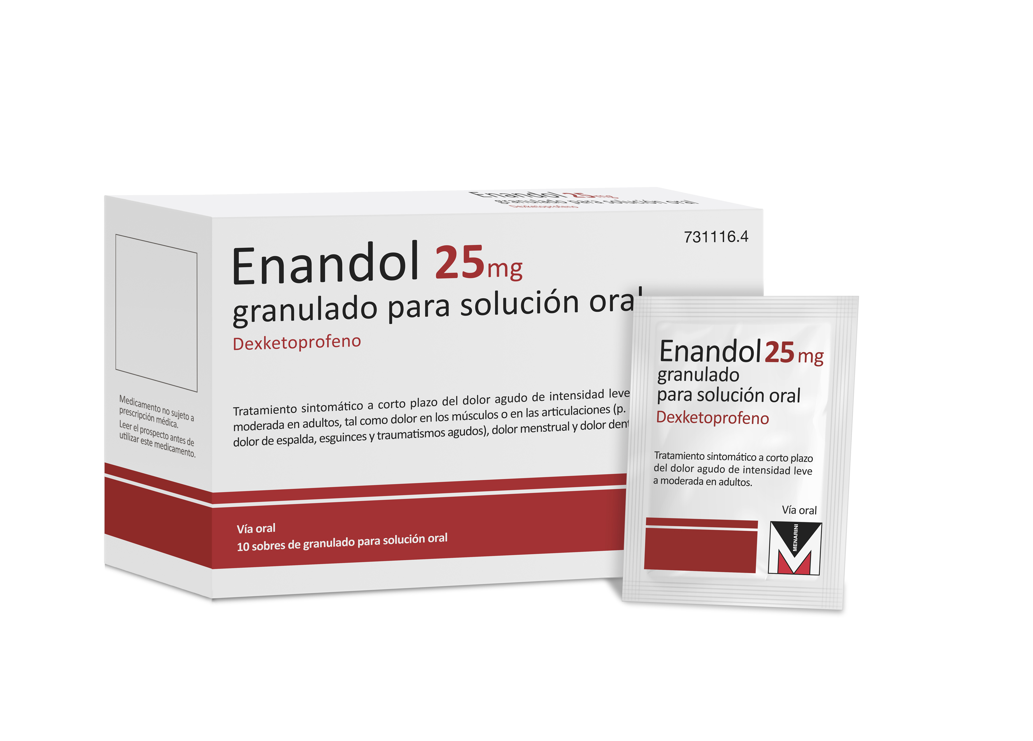 Enandol 25 mg granulado para solución oral.