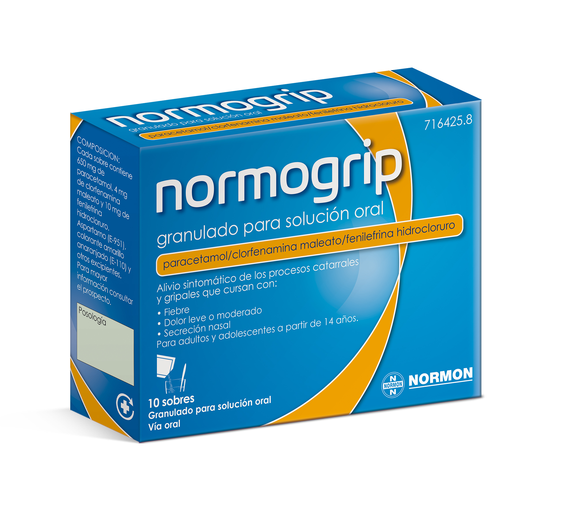 NORMOGRIP 650 MG granulado para solución oral.10 sobres