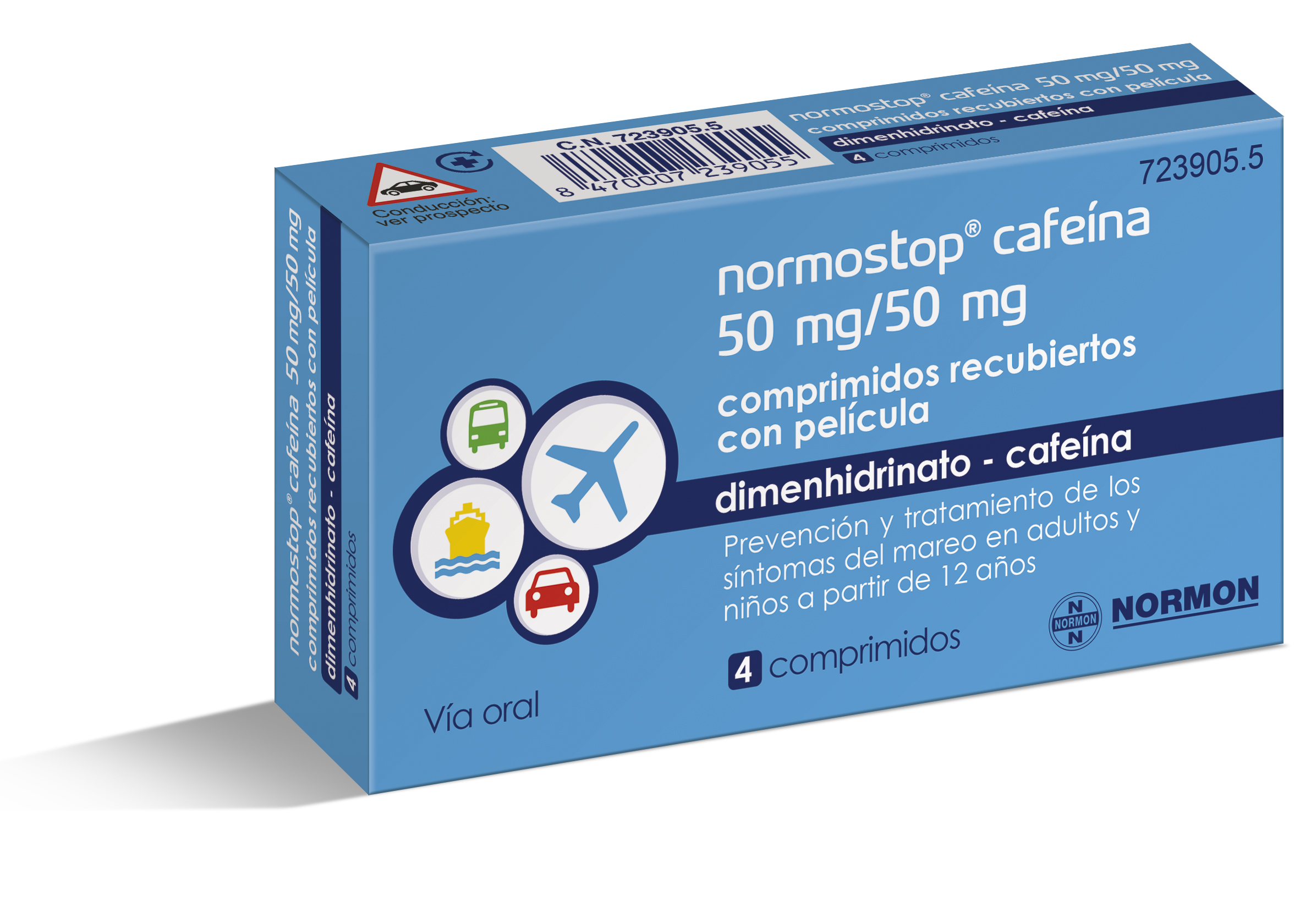 NORMOSTOP CAFEÍNA 50mg 4 comprimidos