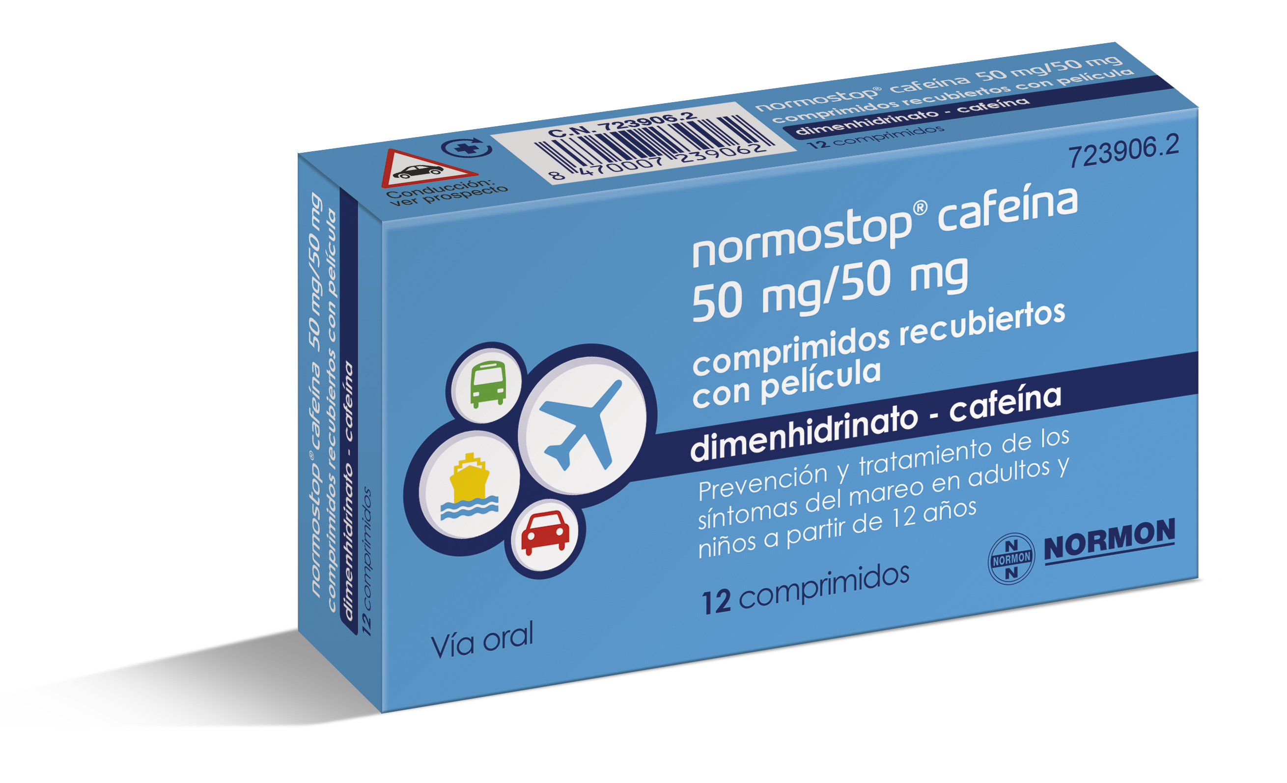 NORMOSTOP CAFEÍNA 50mg 12 comprimidos
