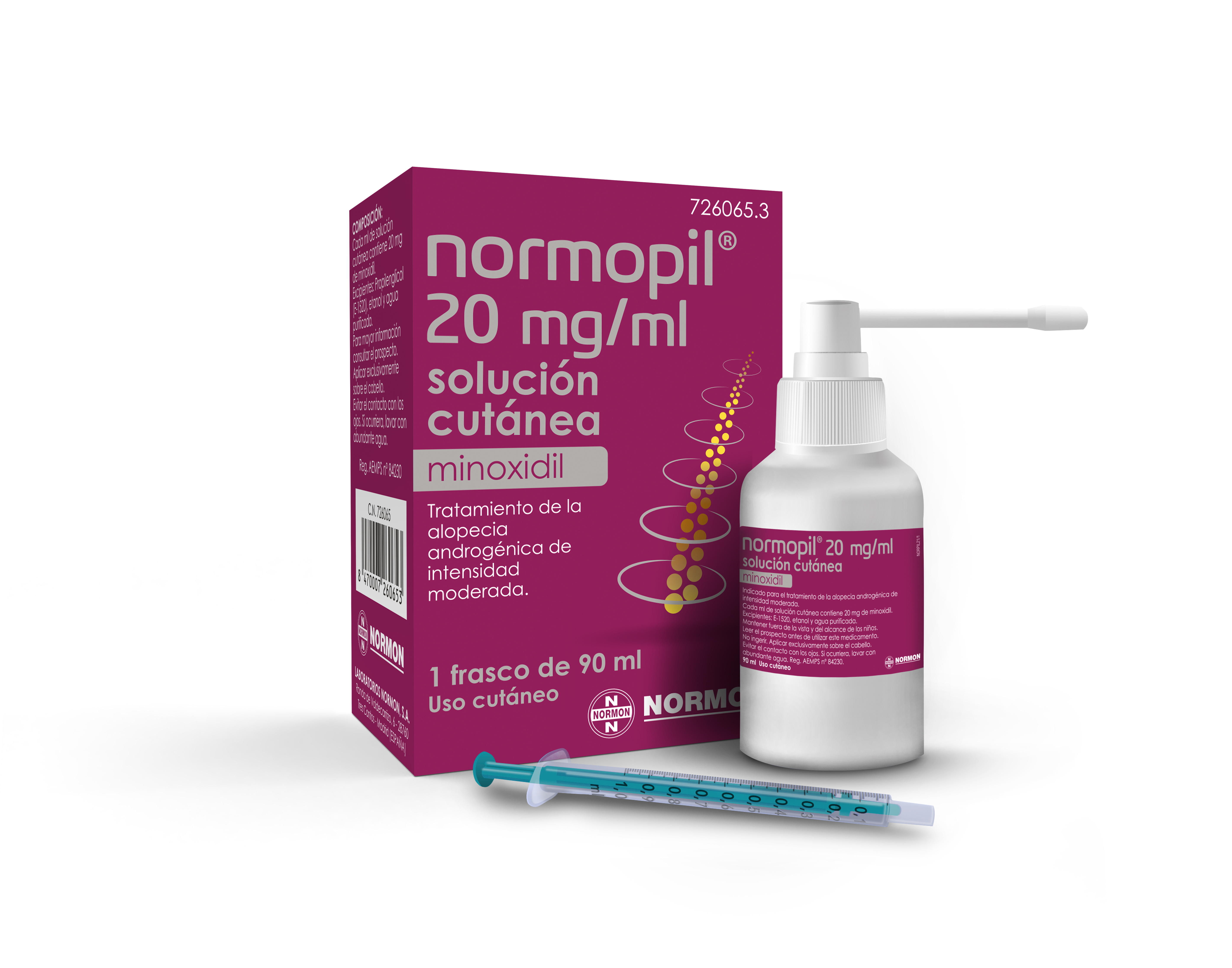 NORMOPIL 20 mg /ml Solución cutánea, 1 frasco 90 ml