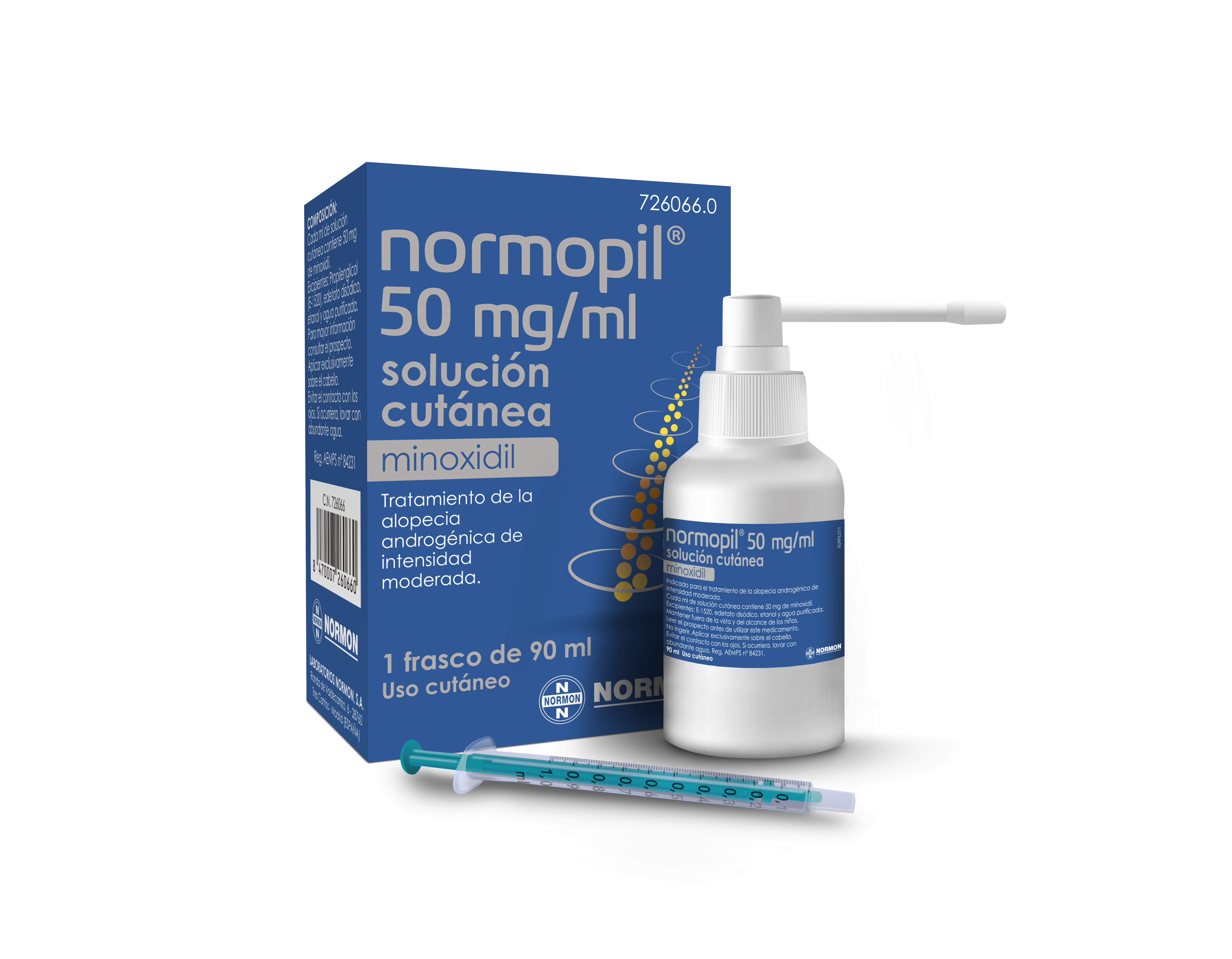NORMOPIL 50 mg /ml Solución cutánea, 1 frasco 90 ml