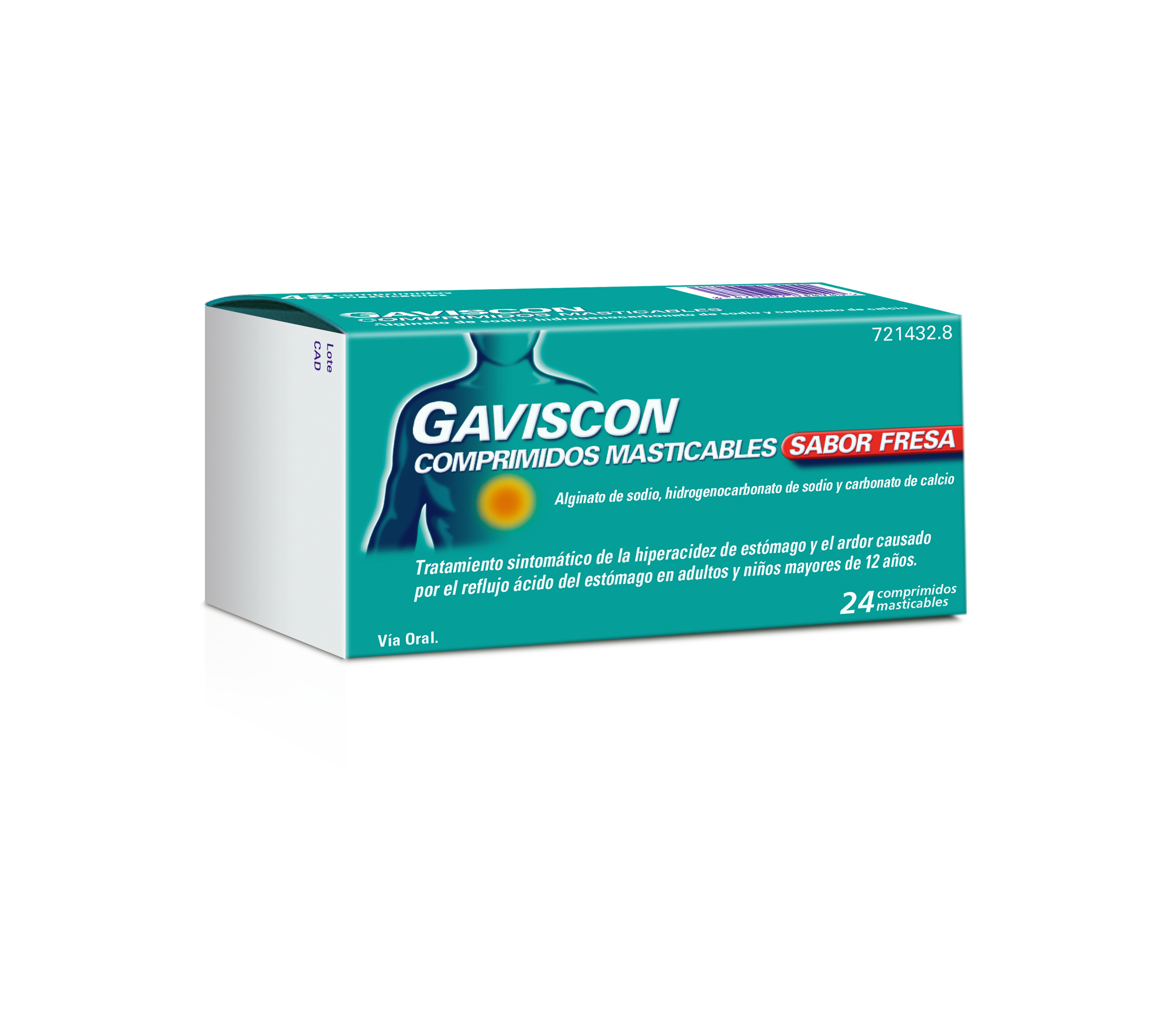 GAVISCON COMPRIMIDOS MASTICABLES SABOR FRESA, 24 comprimidos