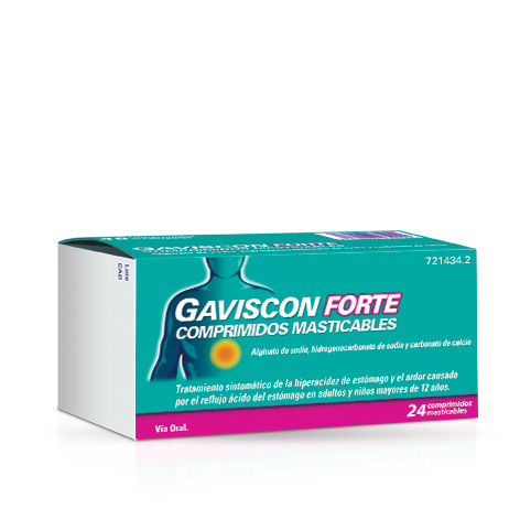 GAVISCON FORTE COMPRIMIDOS MASTICABLES,24 comprimidos