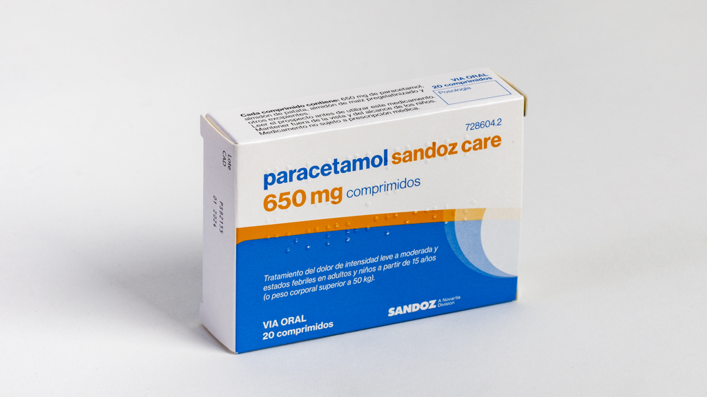 Paracetamol Sandoz Care 650 mg comprimidos