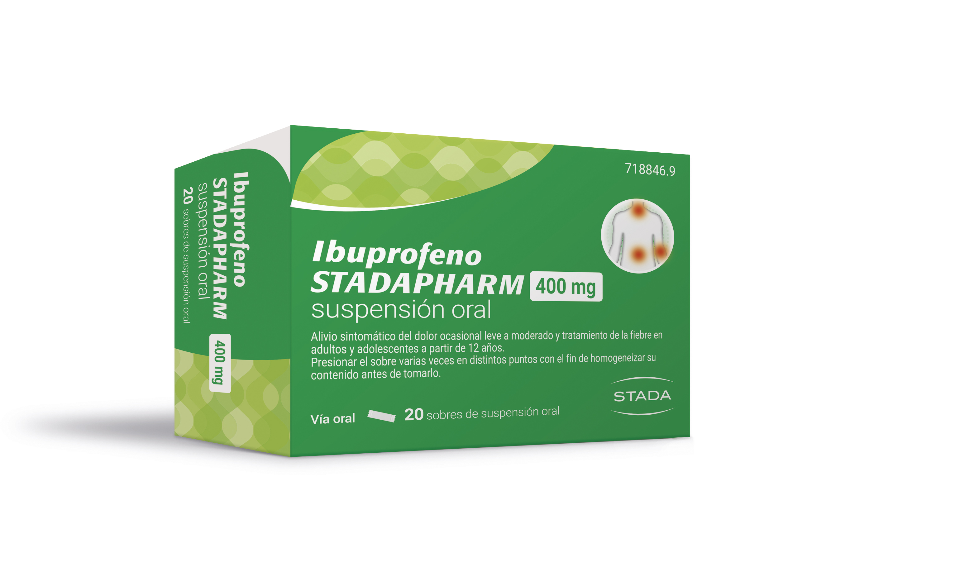 Ibuprofeno STADAPHARM 400 mg 20 sobres de suspensión oral