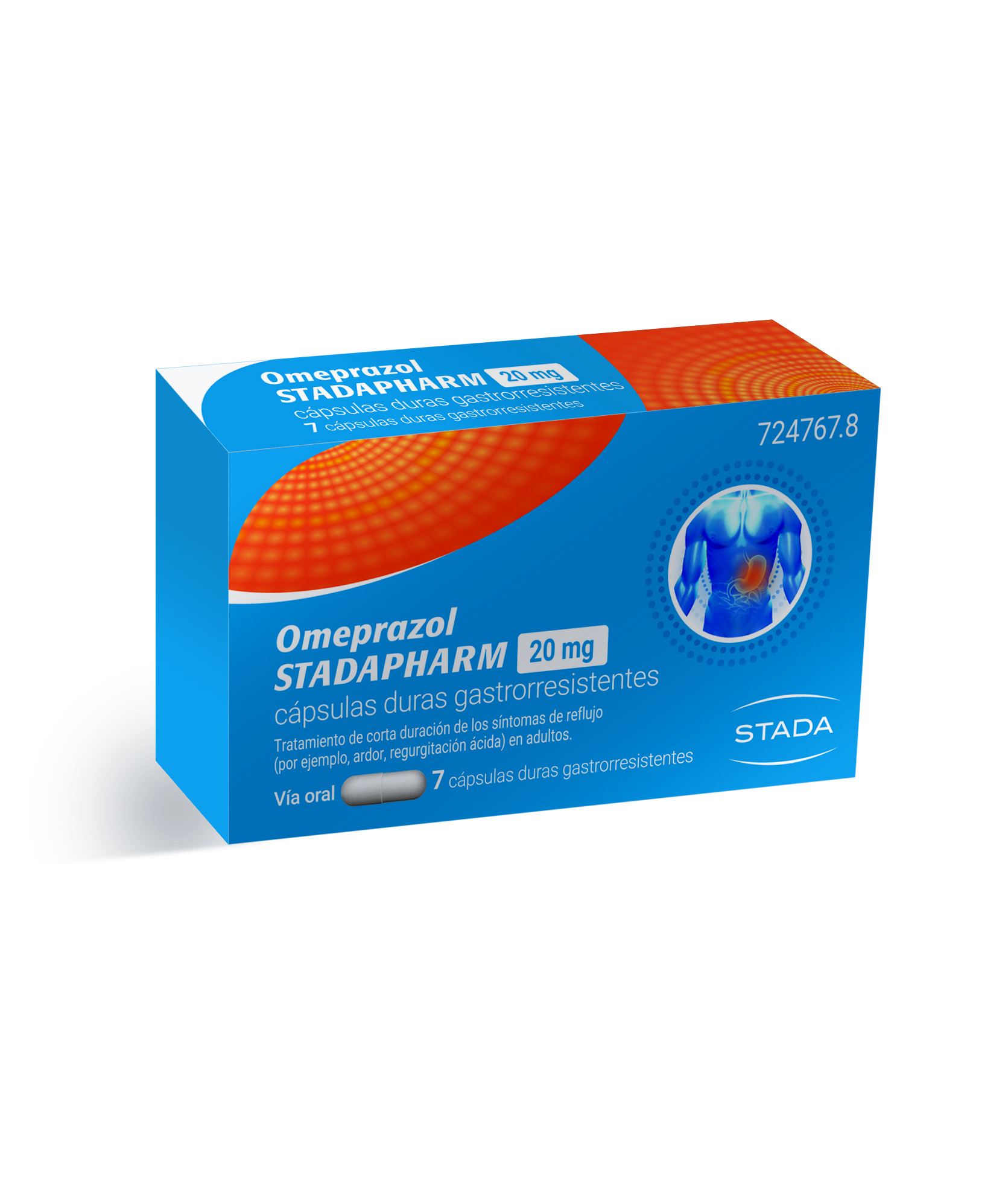 Omeprazol STADAPHARM 20 mg 7 cápsulas duras gastrorresistentes