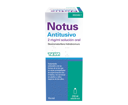 NOTUS ANTITUSIVO 2 mg/ml SOLUCION ORAL , 1 frasco de 200 ml