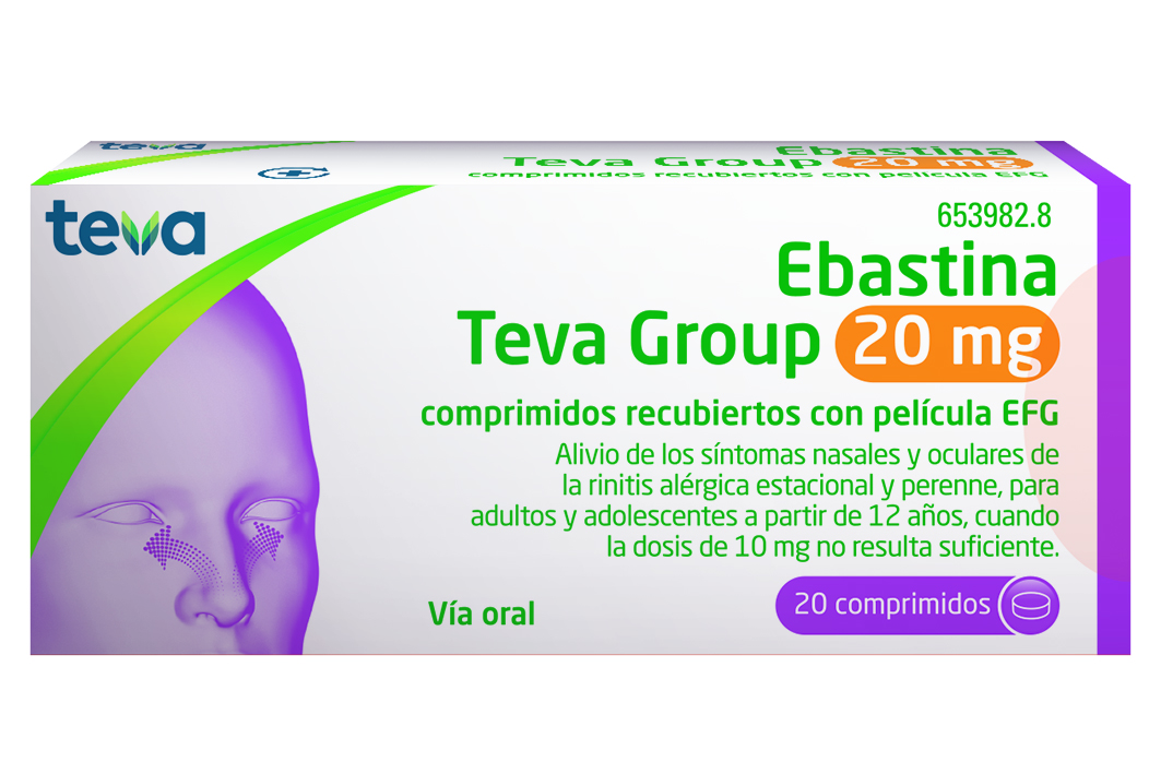 Ebastina Teva Group   20 mg Comprimidos recubiertos con película EFG - 20 comprimidos