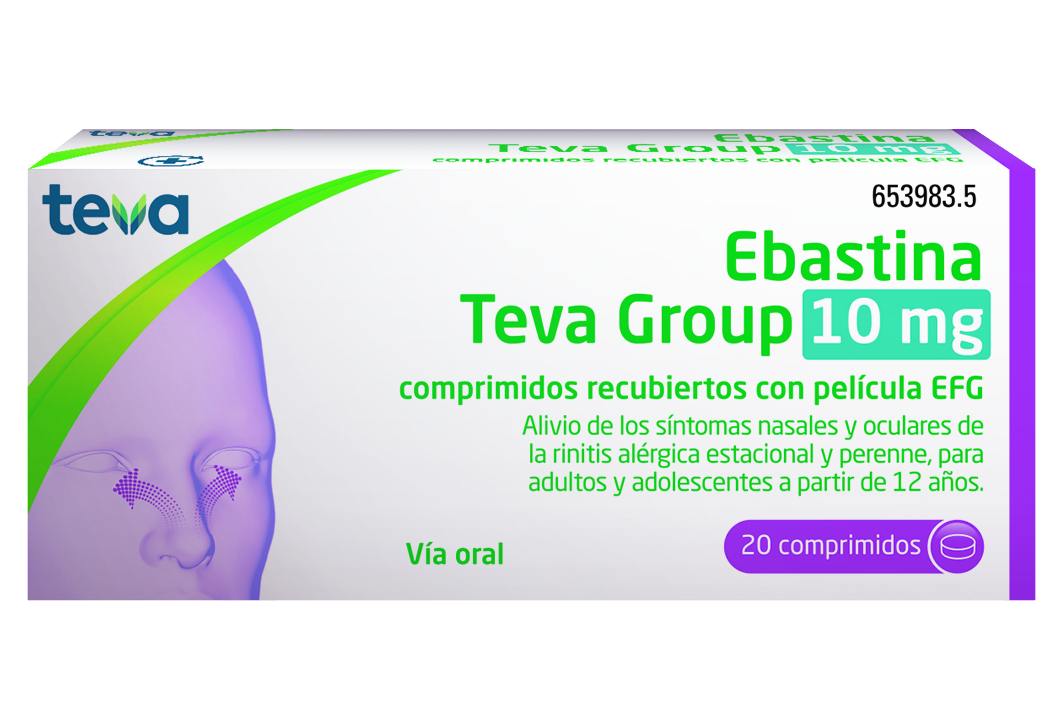 Ebastina Teva Group 10mg Comprimidos recubiertos con película EFG - 20 comprimidos