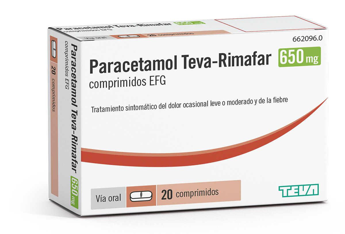 PARACETAMOL TEVA - RIMAFAR 650 mg comprimidos EFG. 20 comprimidos
