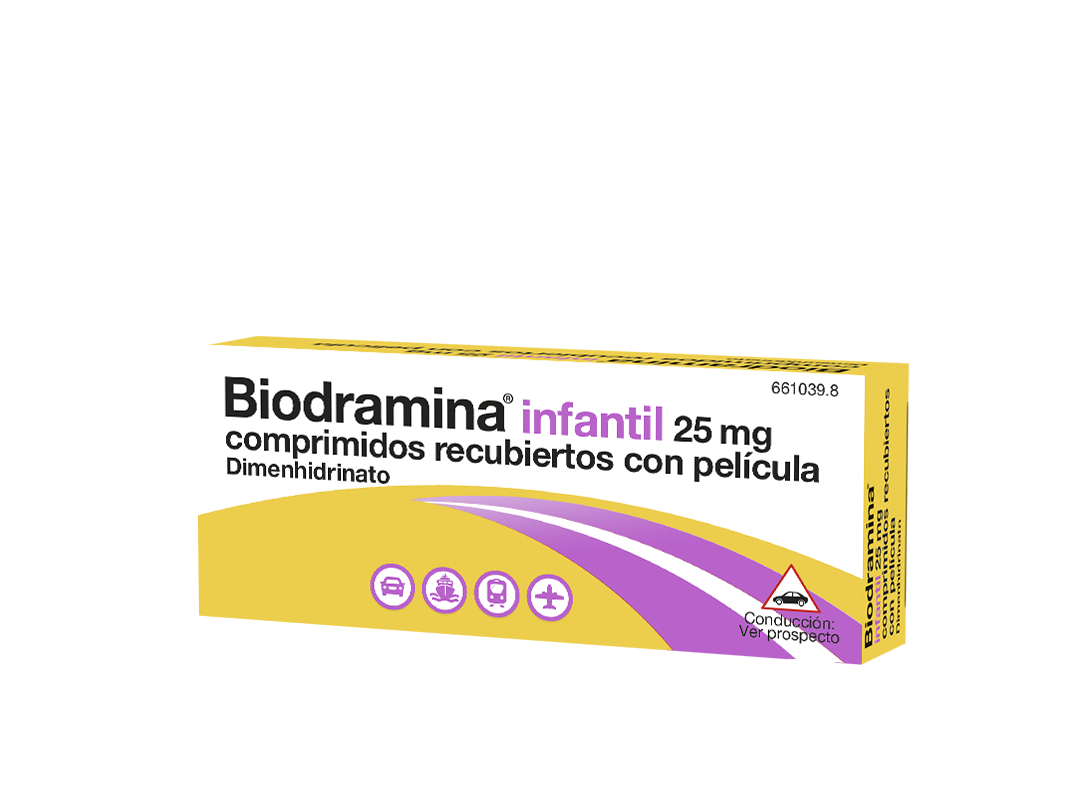 BIODRAMINA INFANTIL 25 MG 12 COMPRIMIDOS RECUBIERTOS CON PELÍCULA