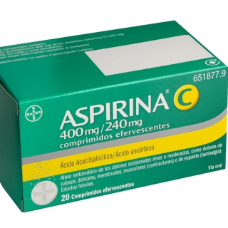 ASPIRINA C 400/240 MG 20 COMPRIMIDOS EFERVESCENTES