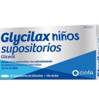 GLYCILAX NIÑOS SUPOSITORIOS, 15 SUPOSITORIOS