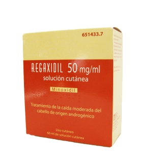 REGAXIDIL 50 mg/ml SOLUCION CUTANEA , 1 frasco de 60 ml