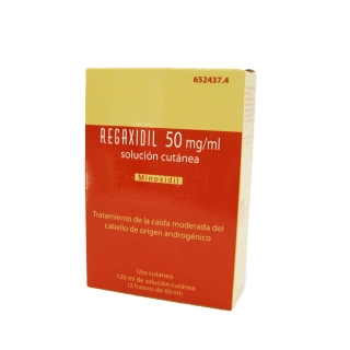 REGAXIDIL 50 mg/ml SOLUCION CUTANEA , 2 frascos de 60 ml