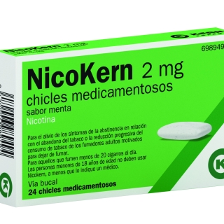 NICOKERN 2 MG CHICLES MEDICAMENTOSOS SABOR MENTA , 24 chicles (PVC/PE/PVDC/AL)