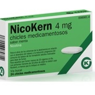 NICOKERN 4 MG CHICLES MEDICAMENTOSOS SABOR MENTA , 24 chicles (PVC/PE/PVDC/AL)