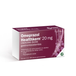 OMEPRAZOL HEALTHKERN 20 MG CÁPSULAS DURAS GASTROINTESTINALES, 14 cápsulas (blíster)