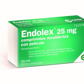 ENDOLEX 25 mg comprimidos recubiertos con película, 12 comprimidos