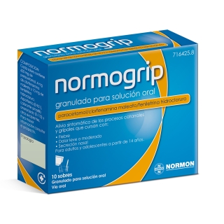 NORMOGRIP 650 MG granulado para solución oral.10 sobres