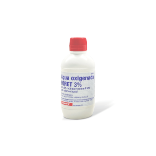AGUA OXIGENADA FORET 3 % solución cutánea y concentrado para solución bucal  , 1 frasco de 250 ml
