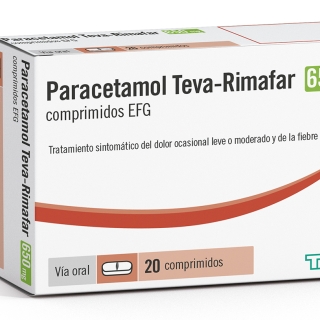 PARACETAMOL TEVA - RIMAFAR 650 mg comprimidos EFG. 20 comprimidos